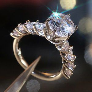 5 CT Round Cut Solitaire Diamond Engagement Ring